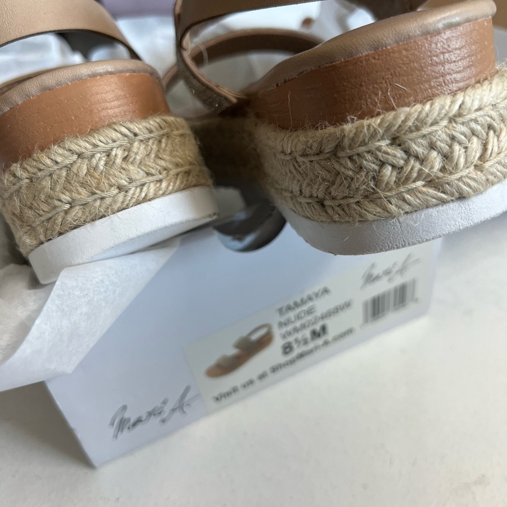 NIB Mari A. Tamara Nude Sandals Size 8.5 Espadrille - Picture 5 of 9